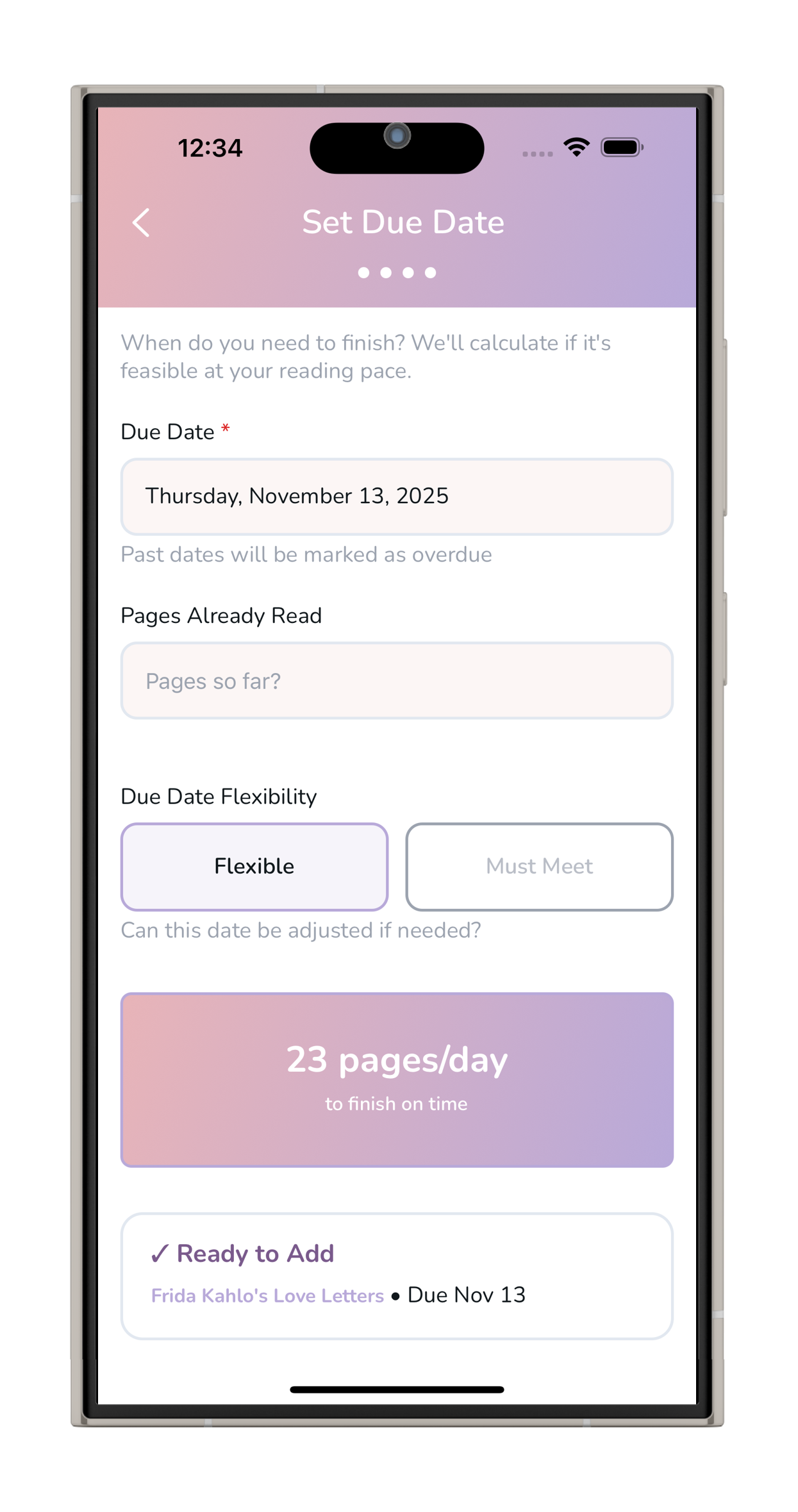 ShelfControl impact preview screen showing how accepting a new ARC affects your reading schedule